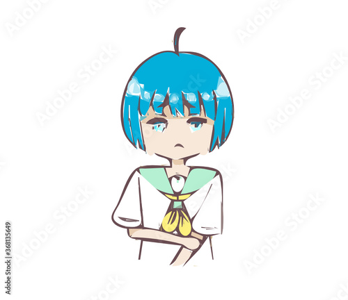 happy cute japanese student cartoon