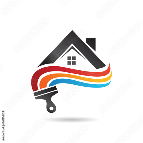 Paint House Logo Design, Vector, Icon, Symbol