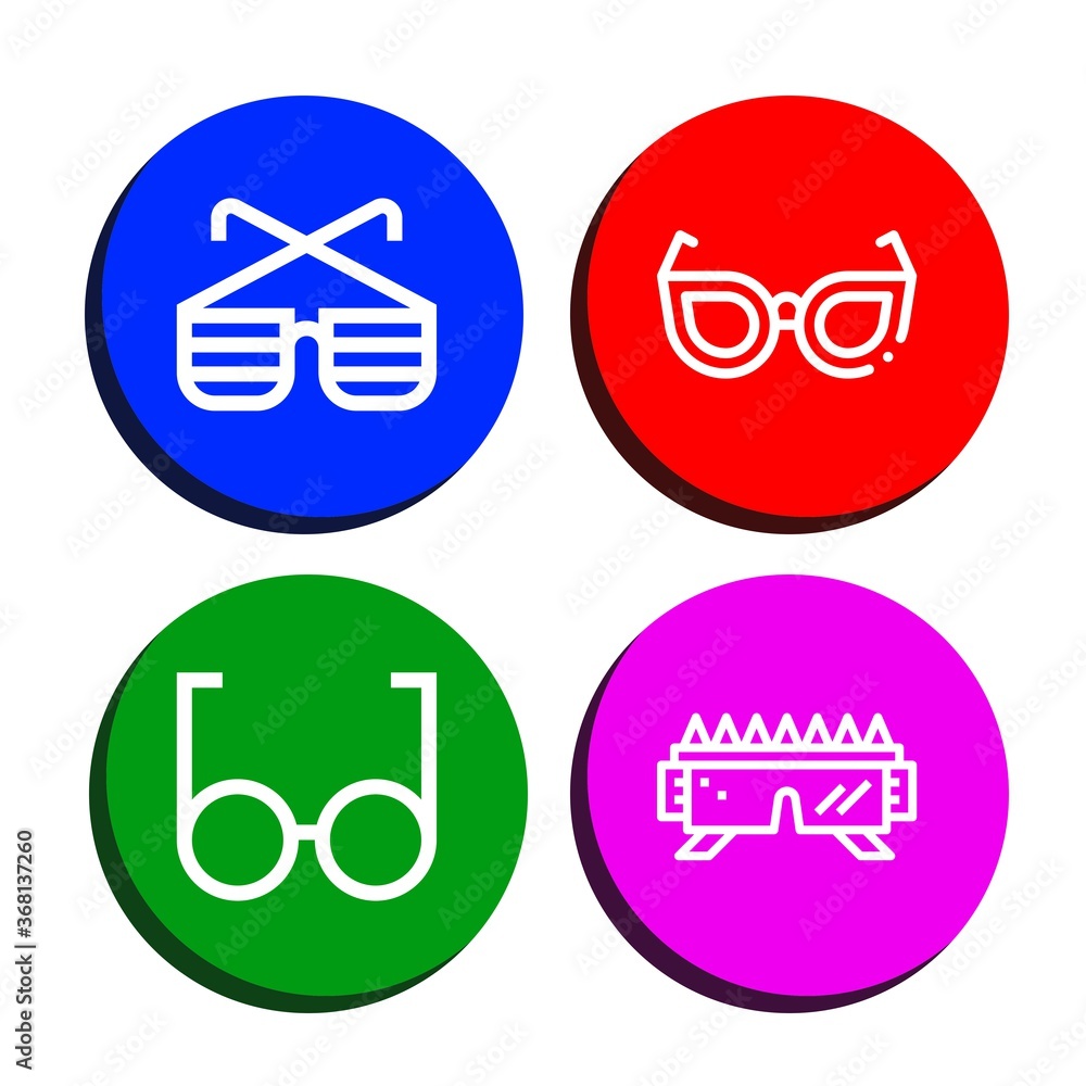 spectacles simple icons set spectacles simple icons set