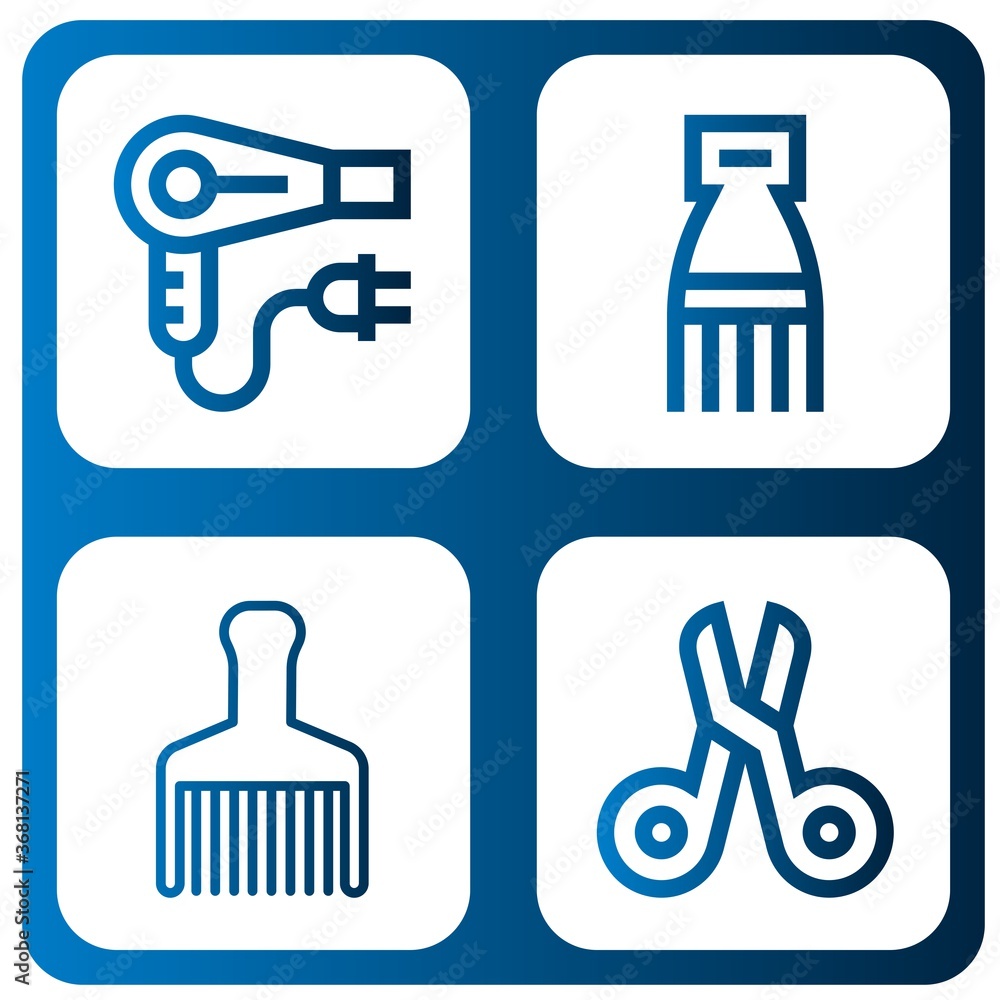 hairdresser simple icons set hairdresser simple icons set