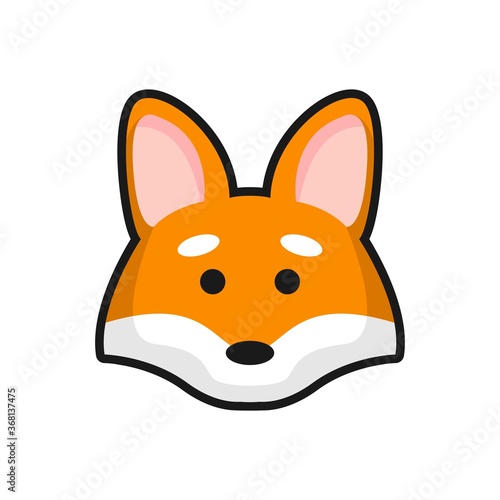 cute little baby fox face vector illustration design