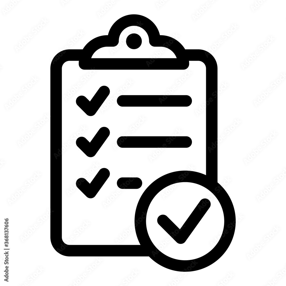 Checklist Flat Icon Isolated On White Background Checklist Flat Icon Isolated On White Background