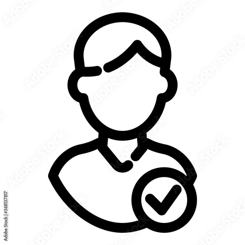 User Verify Flat Icon Isolated On White Background