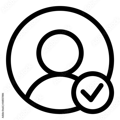 Avatar Check Flat Icon Isolated On White Background