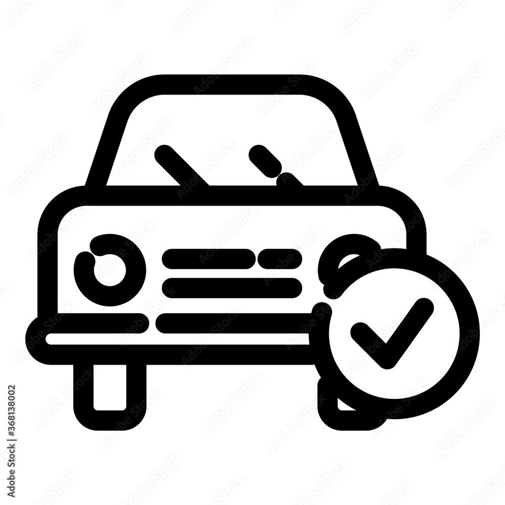 Car Check Flat Icon Isolated On White Background Car Check Flat Icon Isolated On White Background