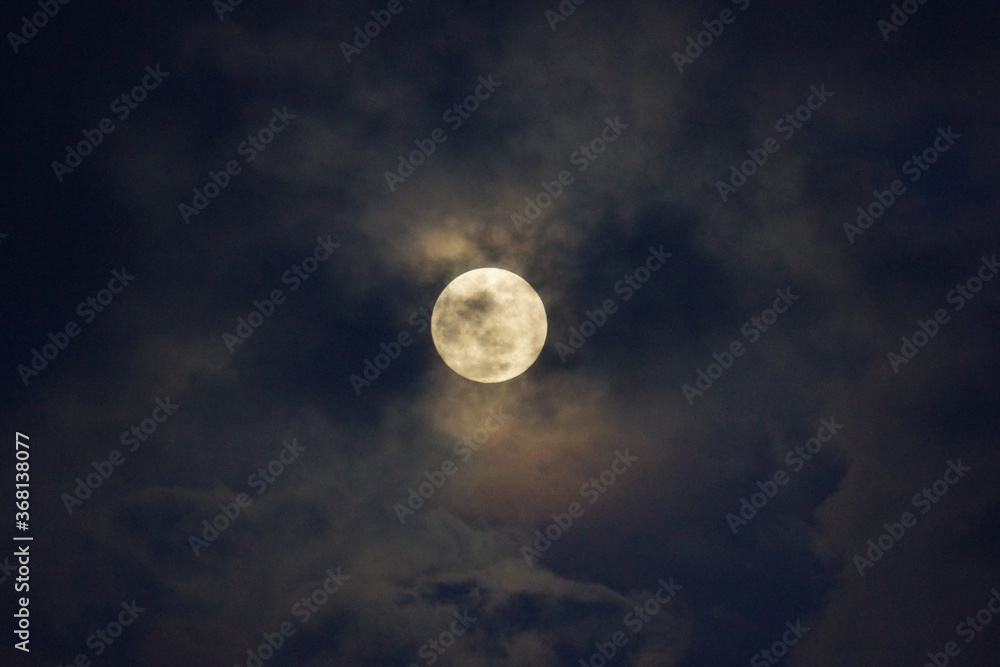 Full Moon sky with Clouds