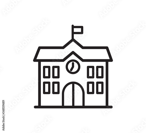 Building school icon vector logo design template