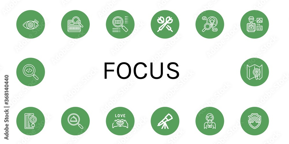 focus simple icons set focus simple icons set