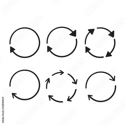 hand drawn doodle circular arrow collection vector