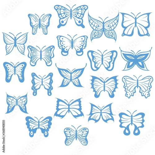 set of butterflies