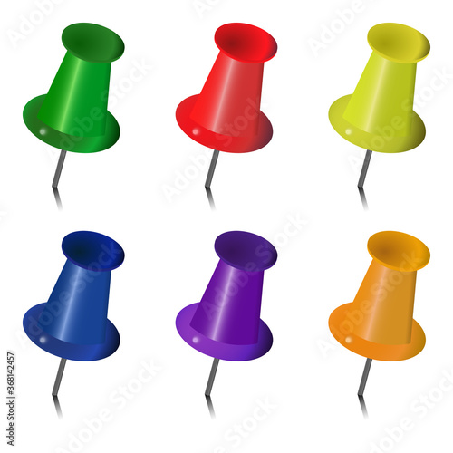 Colored pushpins