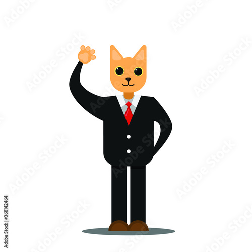 cat man wears a suit