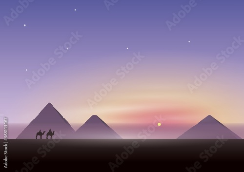 pyramids with camels