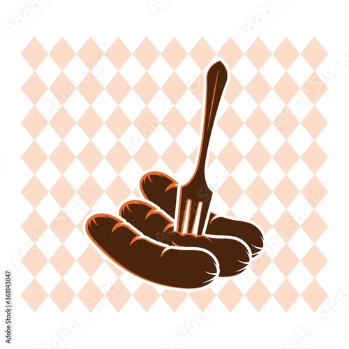 sausage with fork