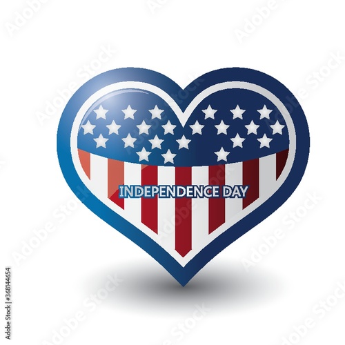 love shape american flag