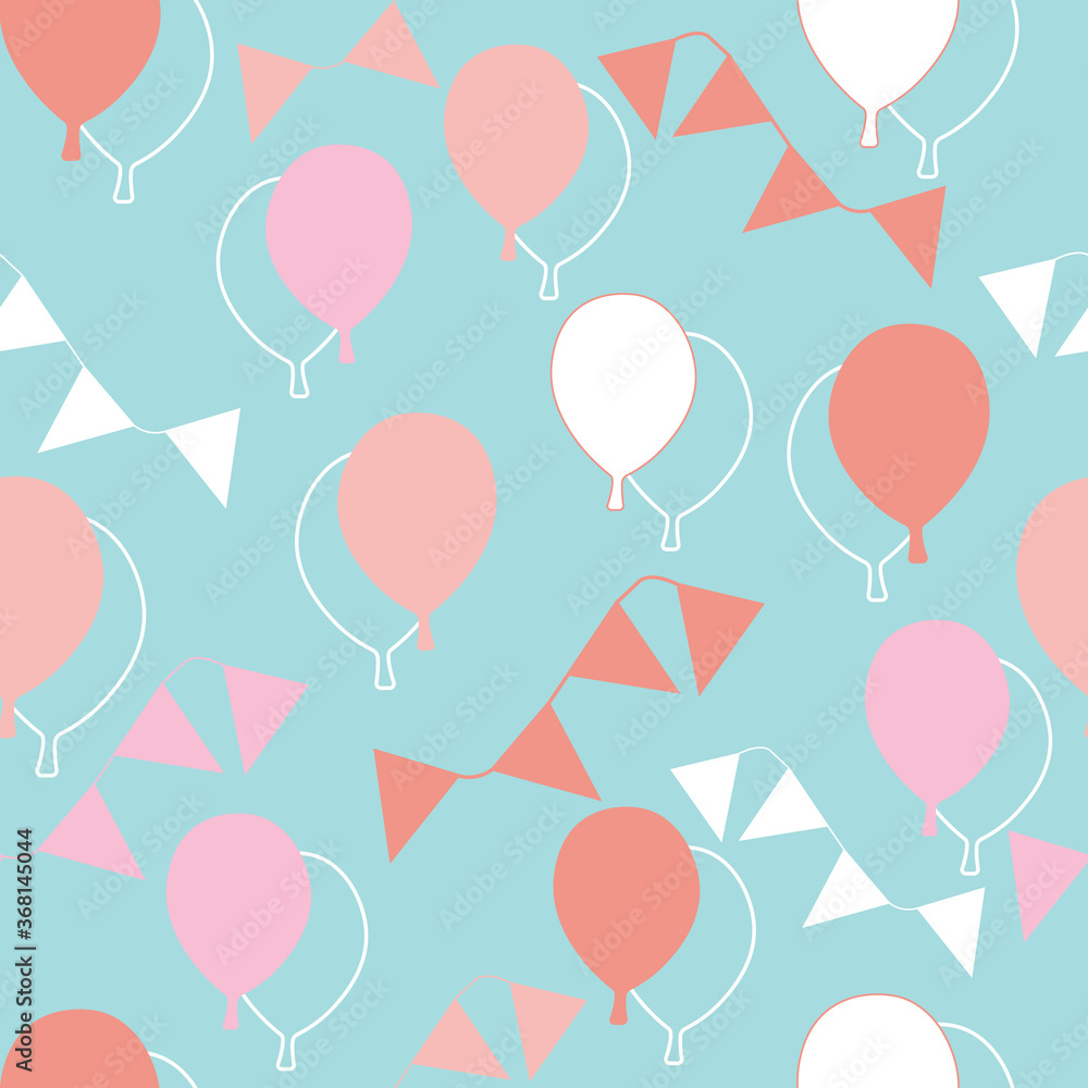 vector seamless pattern with balloons