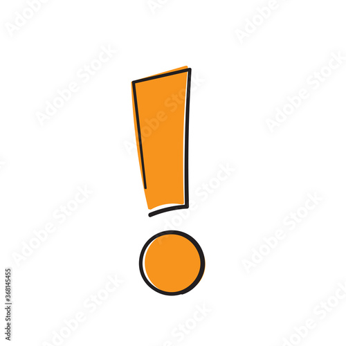 hand drawn doodle exclamation mark symbol for warning sign illustration vector