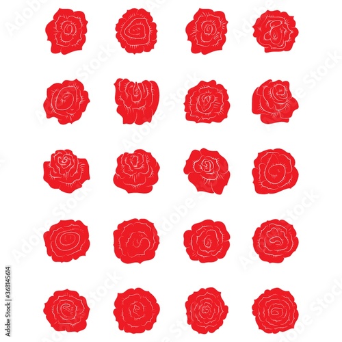 set of rose icons