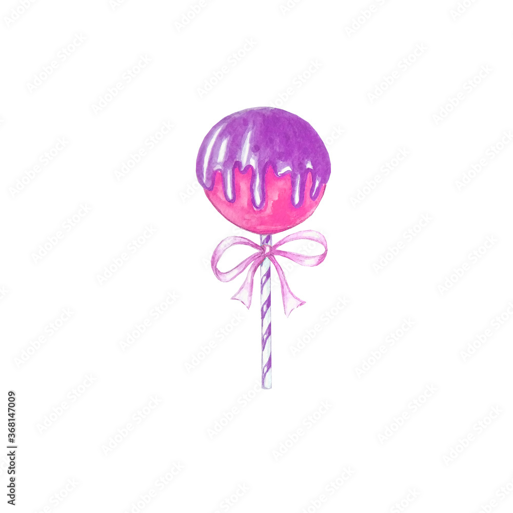 watercolor pink round lollipop watercolor pink round lollipop