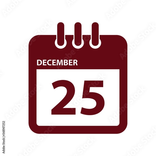 calendar marked on christmas day