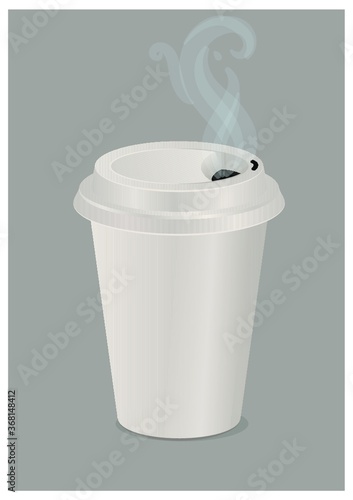 hot coffee in a paper cup