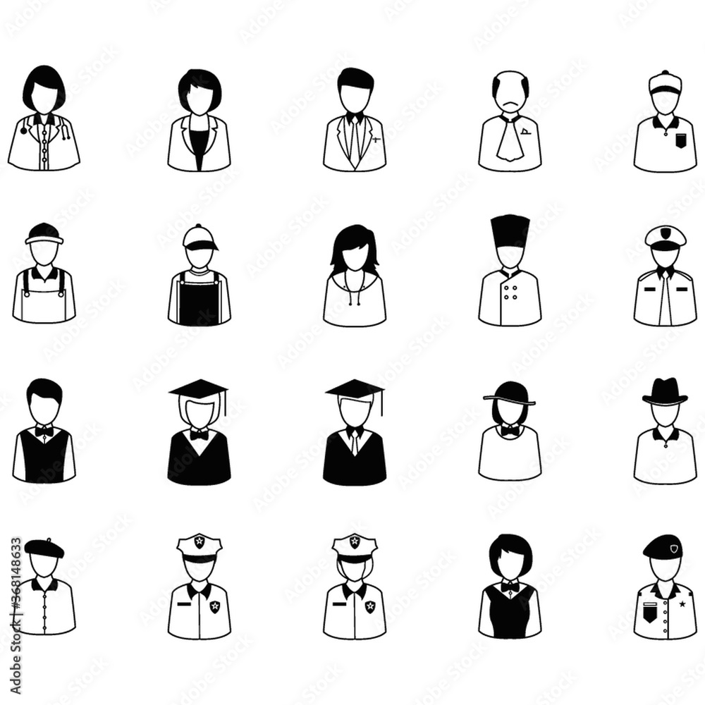 set of professional people set of professional people