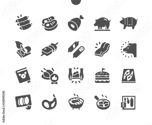 Pork Well-crafted Pixel Perfect Vector Solid Icons 30 2x Grid for Web Graphics and Apps. Simple Minimal Pictogram