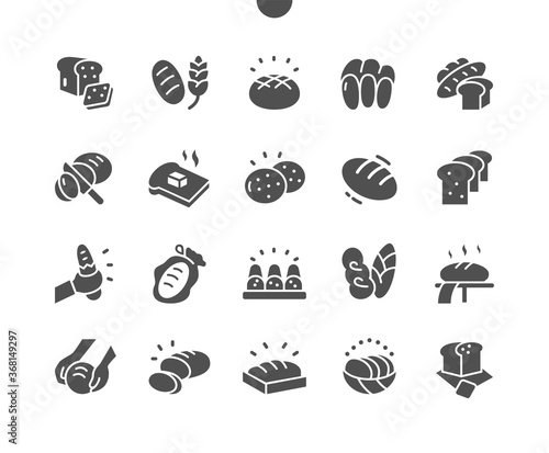 Bread Well-crafted Pixel Perfect Vector Solid Icons 30 2x Grid for Web Graphics and Apps. Simple Minimal Pictogram