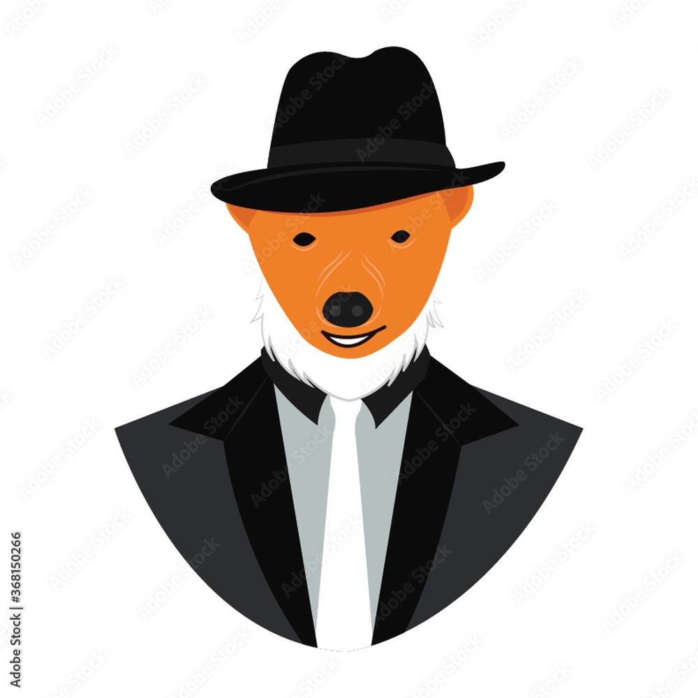 dog wearing suit and hat dog wearing suit and hat