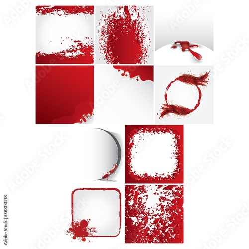 set of abstract blood icons
