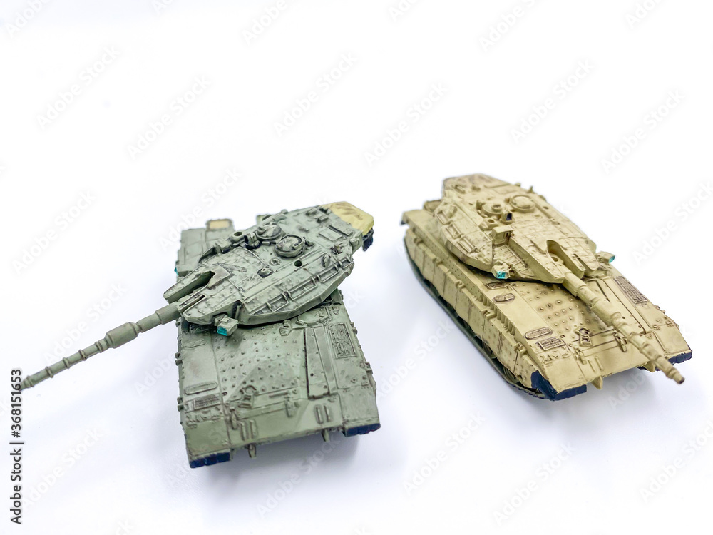 Tank model scale 1/144 isolated on white background Tank model scale 1/144 isolated on white background