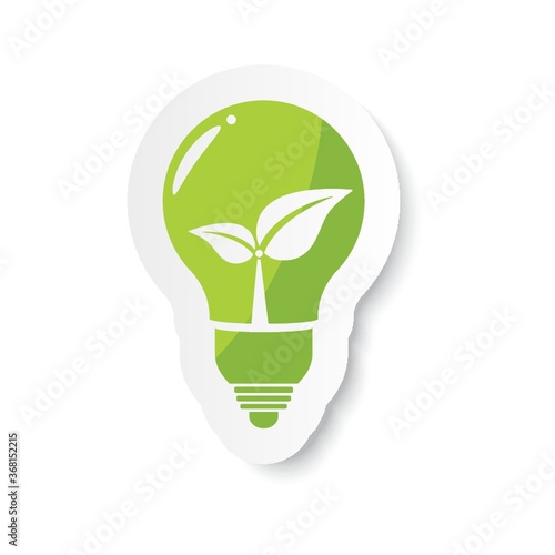 light bulb with leaf