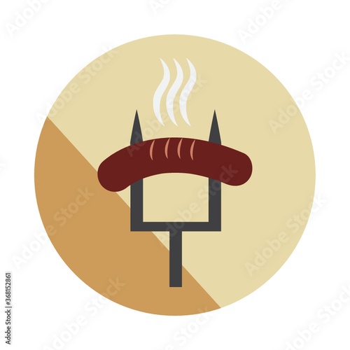 sausage on fork