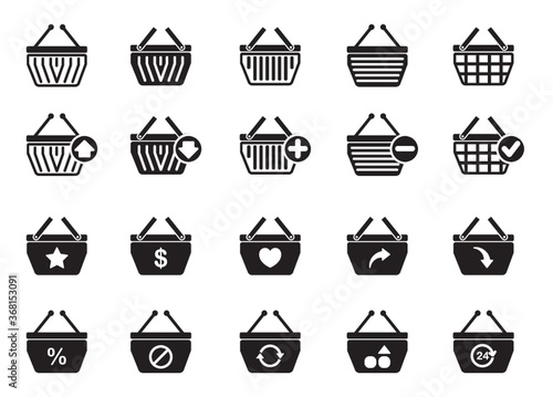 collection of basket icons