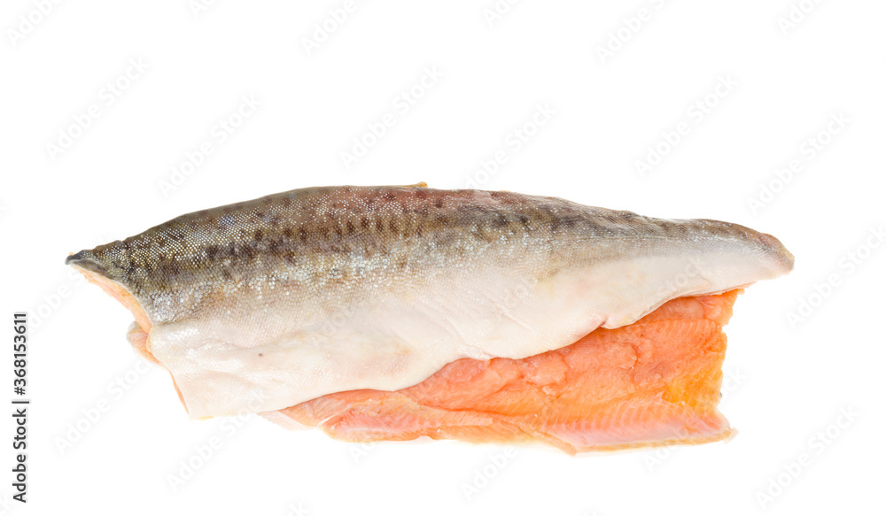 Frozen salmon filet isolated on white background. S Frozen salmon filet isolated on white background. S