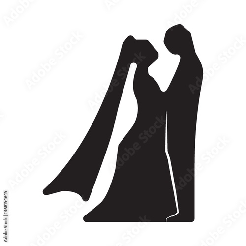 bride and groom silhouette