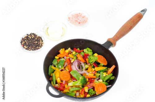 Mix of frozen vegetables in healthy diet