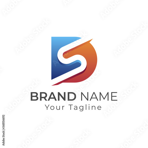 Initial letter logo ds, sd, logo template