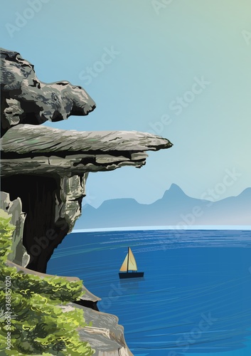 rock cliff by the sea
