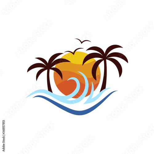 Beach Logo Design Template