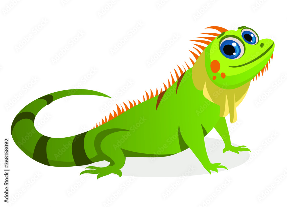 Fototapeta premium iguana cartoon isolated on white