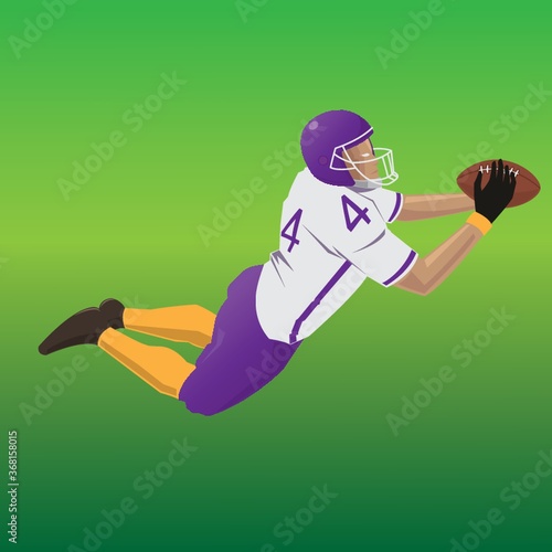 american football player scoring touchdown