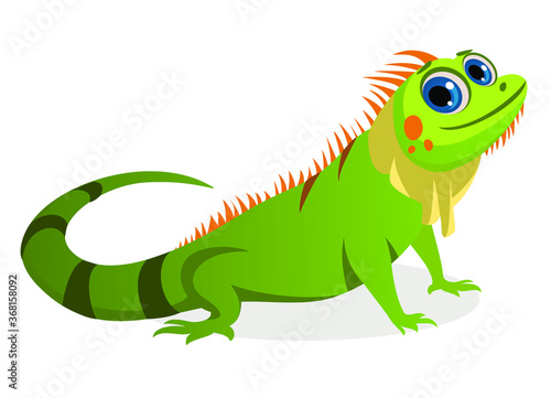 iguana cartoon isolated on white