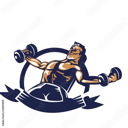 bodybuilder lifting dumbbell poster