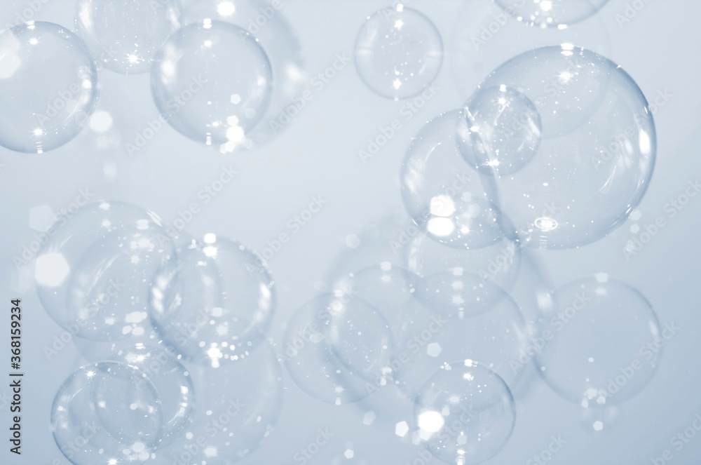 Clear soap bubbles float background Clear soap bubbles float background