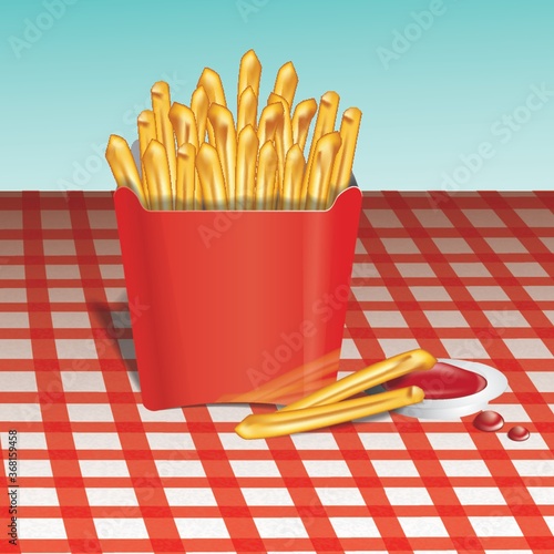 french fries with sauce