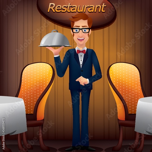 waiter with cloche