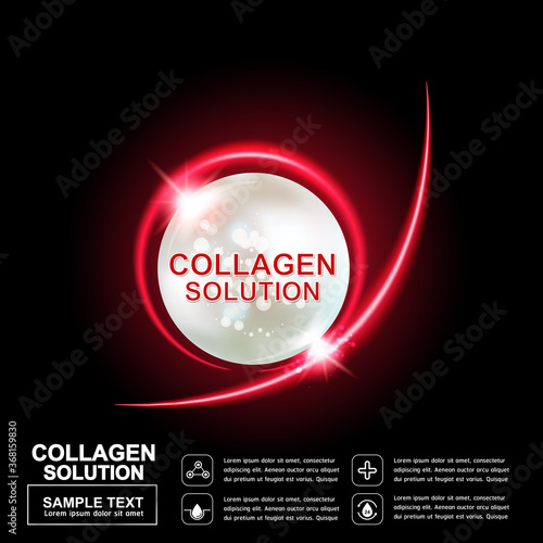 Collagen Serum and Vitamin Background Concept Skin Care Cosmetic.