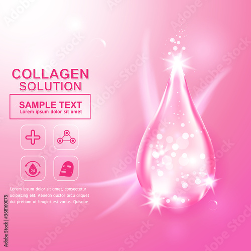 Collagen Serum and Vitamin Background Concept Skin Care Cosmetic.
