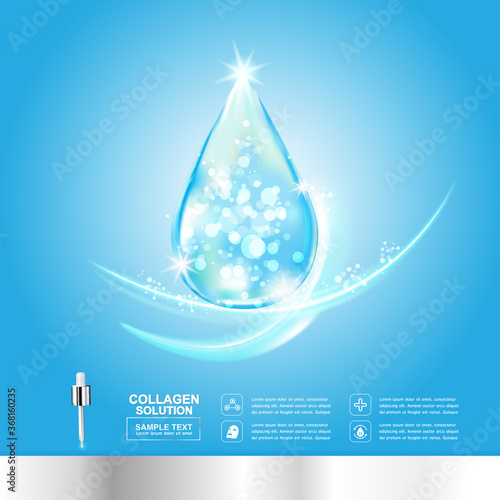 Collagen Serum and Vitamin Background Concept Skin Care Cosmetic.